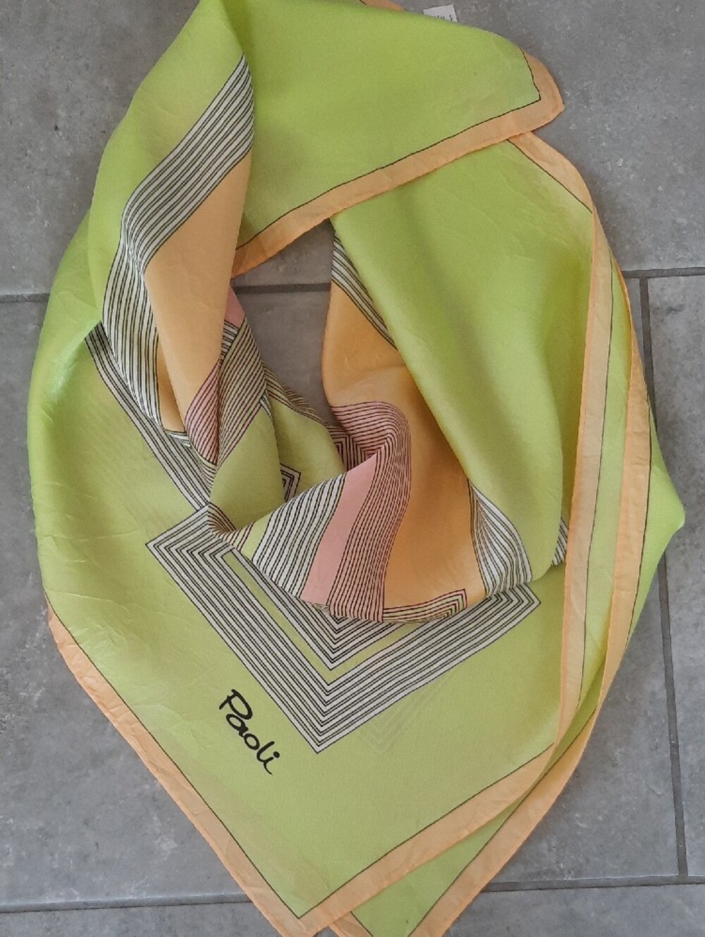 Geometric Print Scarf 27" Square - Picture 10 of 10